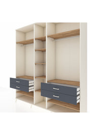 Hyperion Dolap 11 Raflı 4 Çekmeceli 2 Askılı 220x44x243 Aytaşı-Çam/Antrasit