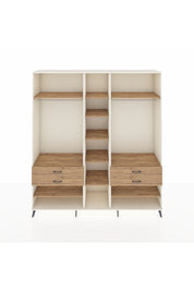 Hyperion Dolap 11 Raflı 4 Çekmeceli 2 Askılı 220x44x243 Aytaşı-Çam/Çam