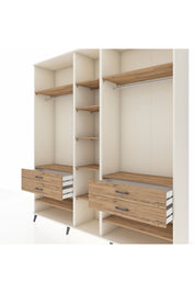 Hyperion Dolap 11 Raflı 4 Çekmeceli 2 Askılı 220x44x243 Aytaşı-Çam/Çam