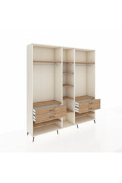 Hyperion Dolap 11 Raflı 4 Çekmeceli 2 Askılı 220x44x243 Aytaşı-Çam/Çam