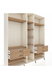 Hyperion Dolap 11 Raflı 4 Çekmeceli 2 Askılı 220x44x243 Aytaşı-Çam/Çam