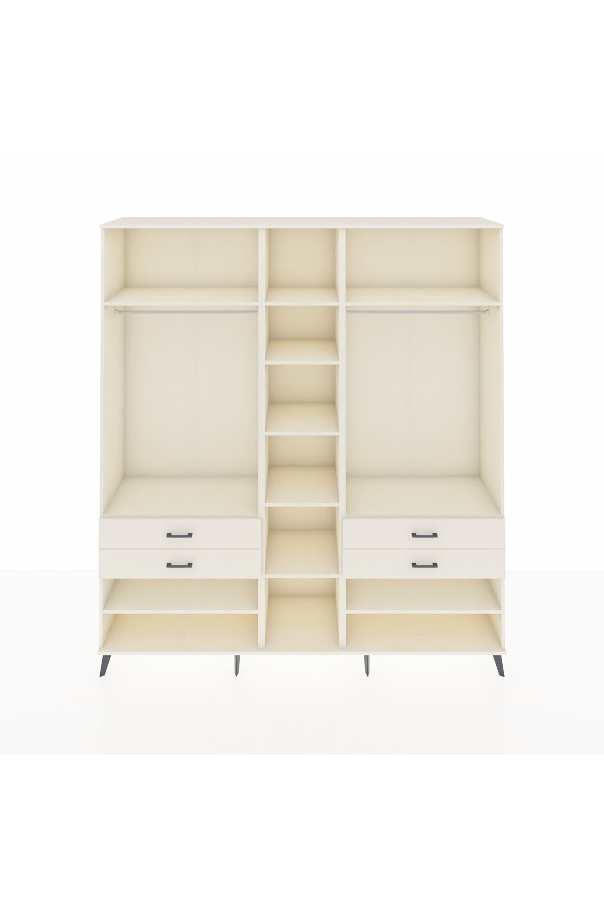 Hyperion Dolap 11 Raflı 4 Çekmeceli 2 Askılı 220x44x243 Aytaşı-Aytaşı/Aytaşı