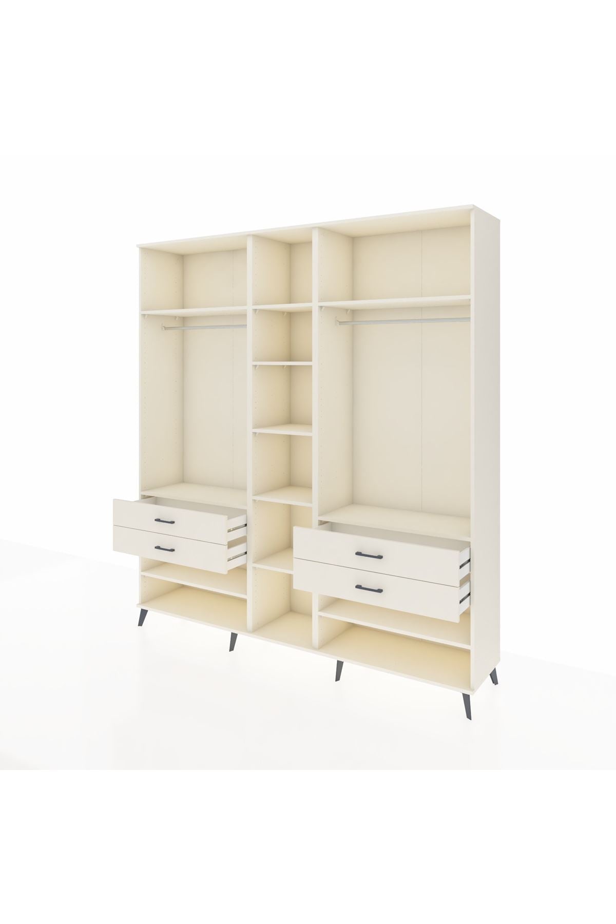 Hyperion Dolap 11 Raflı 4 Çekmeceli 2 Askılı 220x44x243 Aytaşı-Aytaşı/Aytaşı