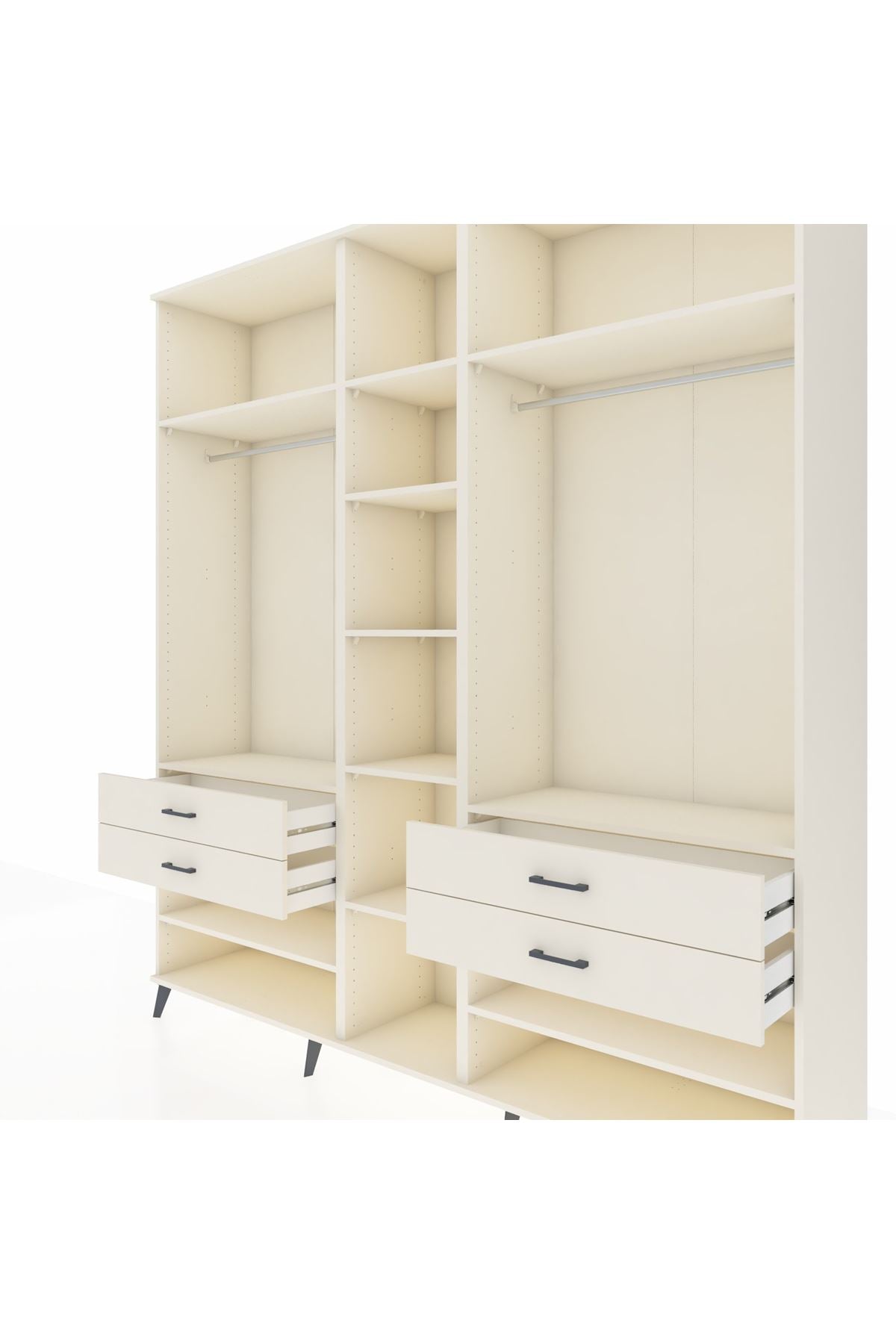 Hyperion Dolap 11 Raflı 4 Çekmeceli 2 Askılı 220x44x243 Aytaşı-Aytaşı/Aytaşı