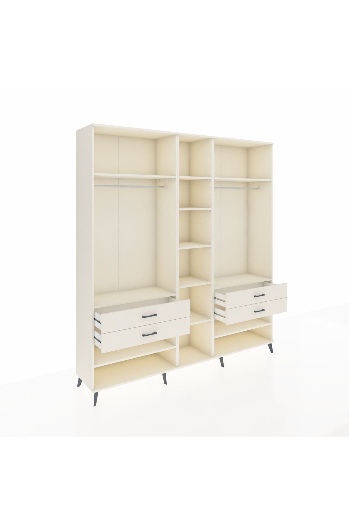 Hyperion Dolap 11 Raflı 4 Çekmeceli 2 Askılı 220x44x243 Aytaşı-Aytaşı/Aytaşı