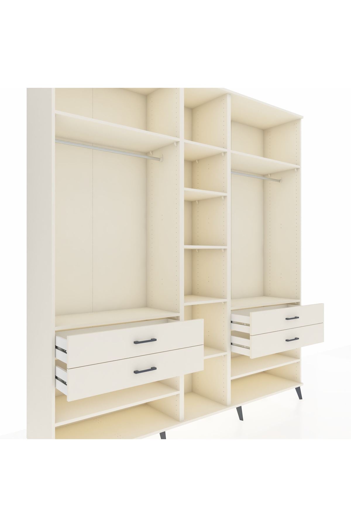 Hyperion Dolap 11 Raflı 4 Çekmeceli 2 Askılı 220x44x243 Aytaşı-Aytaşı/Aytaşı