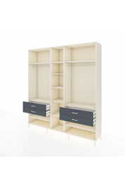 Hyperion Dolap 11 Raflı 4 Çekmeceli 2 Askılı 220x44x243 Aytaşı-Aytaşı/Antrasit