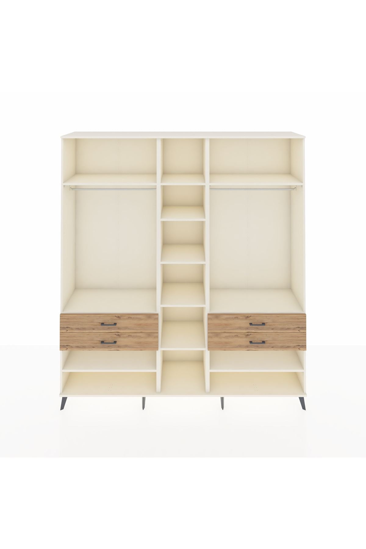 Hyperion Dolap 11 Raflı 4 Çekmeceli 2 Askılı 220x44x243 Aytaşı-Aytaşı/Çam