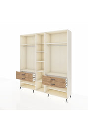 Hyperion Dolap 11 Raflı 4 Çekmeceli 2 Askılı 220x44x243 Aytaşı-Aytaşı/Çam