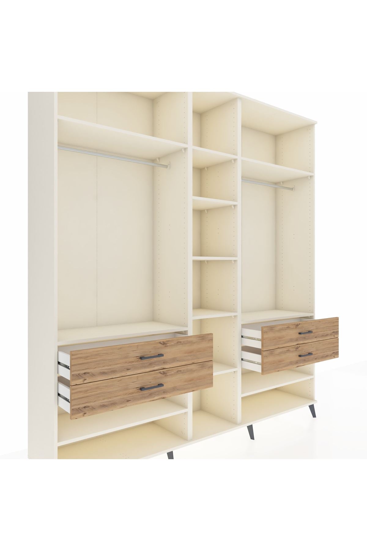 Hyperion Dolap 11 Raflı 4 Çekmeceli 2 Askılı 220x44x243 Aytaşı-Aytaşı/Çam