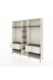 Hyperion Dolap 11 Raflı 4 Çekmeceli 2 Askılı 220x44x243 Aytaşı-Antrasit/Aytaşı