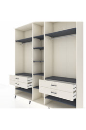 Hyperion Dolap 11 Raflı 4 Çekmeceli 2 Askılı 220x44x243 Aytaşı-Antrasit/Aytaşı