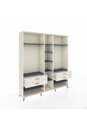 Hyperion Dolap 11 Raflı 4 Çekmeceli 2 Askılı 220x44x243 Aytaşı-Antrasit/Aytaşı