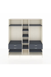 Hyperion Dolap 11 Raflı 4 Çekmeceli 2 Askılı 220x44x243 Aytaşı-Antrasit/Antrasit