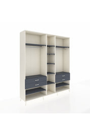 Hyperion Dolap 11 Raflı 4 Çekmeceli 2 Askılı 220x44x243 Aytaşı-Antrasit/Antrasit