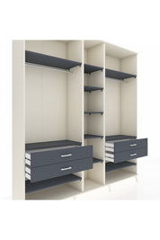 Hyperion Dolap 11 Raflı 4 Çekmeceli 2 Askılı 220x44x243 Aytaşı-Antrasit/Antrasit