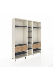 Hyperion Dolap 11 Raflı 4 Çekmeceli 2 Askılı 220x44x243 Aytaşı-Antrasit/Çam