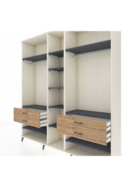 Hyperion Dolap 11 Raflı 4 Çekmeceli 2 Askılı 220x44x243 Aytaşı-Antrasit/Çam