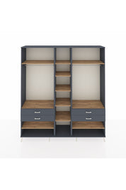 Hyperion Dolap 11 Raflı 4 Çekmeceli 2 Askılı 220x44x243 Antrasit-Çam/Antrasit