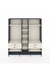 Hyperion Dolap 11 Raflı 4 Çekmeceli 2 Askılı 220x44x243 Antrasit-Aytaşı/Aytaşı