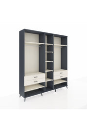 Hyperion Dolap 11 Raflı 4 Çekmeceli 2 Askılı 220x44x243 Antrasit-Aytaşı/Aytaşı