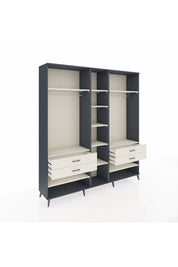 Hyperion Dolap 11 Raflı 4 Çekmeceli 2 Askılı 220x44x243 Antrasit-Aytaşı/Aytaşı