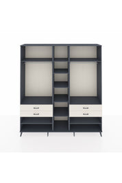 Hyperion Dolap 11 Raflı 4 Çekmeceli 2 Askılı 220x44x243 Antrasit-Antrasit/Aytaşı