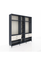 Hyperion Dolap 11 Raflı 4 Çekmeceli 2 Askılı 220x44x243 Antrasit-Antrasit/Aytaşı