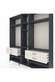 Hyperion Dolap 11 Raflı 4 Çekmeceli 2 Askılı 220x44x243 Antrasit-Antrasit/Aytaşı