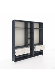 Hyperion Dolap 11 Raflı 4 Çekmeceli 2 Askılı 220x44x243 Antrasit-Antrasit/Aytaşı
