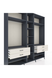 Hyperion Dolap 11 Raflı 4 Çekmeceli 2 Askılı 220x44x243 Antrasit-Antrasit/Aytaşı