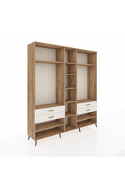 Hyperion Dolap 11 Raflı 4 Çekmeceli 2 Askılı 220x44x243 Çam-Çam/Aytaşı
