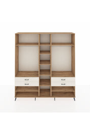 Hyperion Dolap 11 Raflı 4 Çekmeceli 2 Askılı 220x44x243 Çam-Çam/Aytaşı