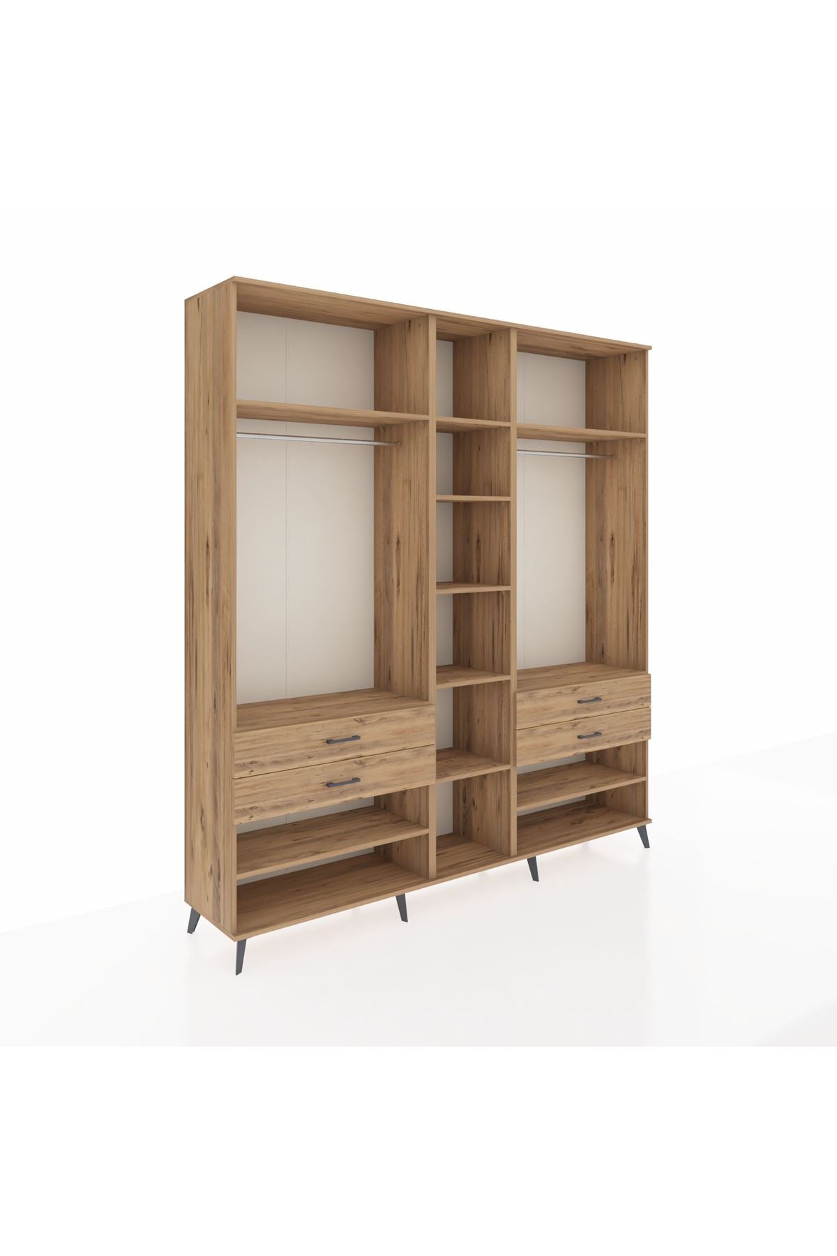 Hyperion Dolap 11 Raflı 4 Çekmeceli 2 Askılı 220x44x243 - S553M006V21B