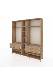 Hyperion Dolap 11 Raflı 4 Çekmeceli 2 Askılı 220x44x243 - S553M006V21B