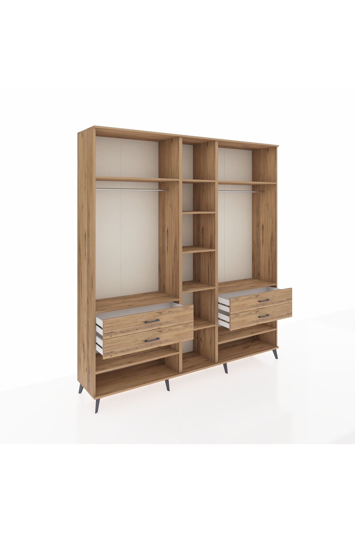 Hyperion Dolap 11 Raflı 4 Çekmeceli 2 Askılı 220x44x243 - S553M006V21B