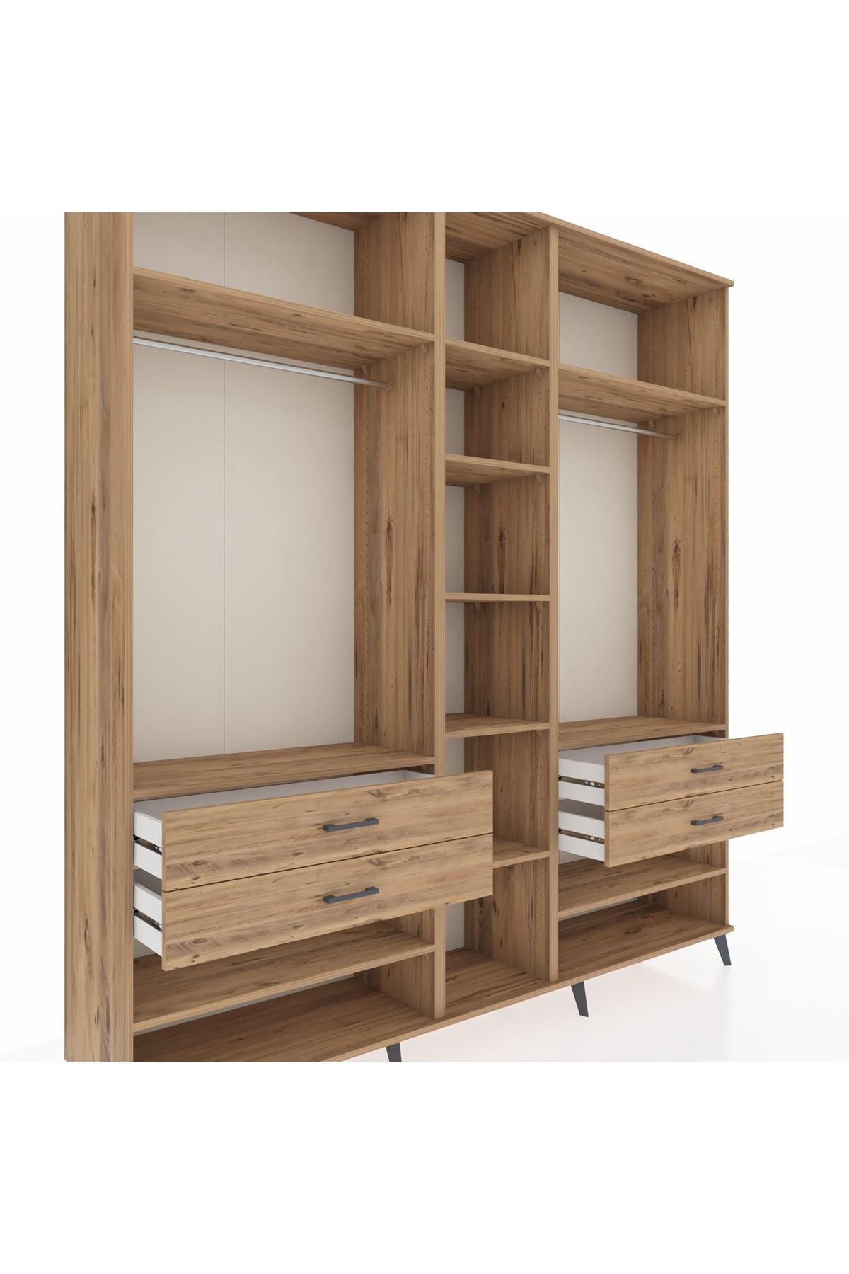 Hyperion Dolap 11 Raflı 4 Çekmeceli 2 Askılı 220x44x243 - S553M006V21B