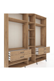 Hyperion Dolap 11 Raflı 4 Çekmeceli 2 Askılı 220x44x243 - S553M006V21B