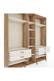 Hyperion Dolap 11 Raflı 4 Çekmeceli 2 Askılı 220x44x243 Çam-Aytaşı/Aytaşı