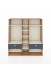 Hyperion Dolap 11 Raflı 4 Çekmeceli 2 Askılı 220x44x243 Çam-Aytaşı/Antrasit