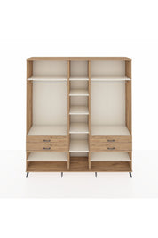 Hyperion Dolap 11 Raflı 4 Çekmeceli 2 Askılı 220x44x243 Çam-Aytaşı/Çam