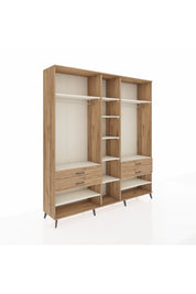 Hyperion Dolap 11 Raflı 4 Çekmeceli 2 Askılı 220x44x243 Çam-Aytaşı/Çam