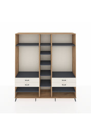 Hyperion Dolap 11 Raflı 4 Çekmeceli 2 Askılı 220x44x243 Çam-Antrasit/Aytaşı