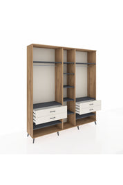 Hyperion Dolap 11 Raflı 4 Çekmeceli 2 Askılı 220x44x243 Çam-Antrasit/Aytaşı