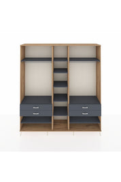 Hyperion Dolap 11 Raflı 4 Çekmeceli 2 Askılı 220x44x243 Çam-Antrasit/Antrasit