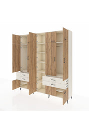 Hyperion Dolap 11 Raflı 4 Çekmeceli 2 Askılı 220x44x243 Aytaşı-Çam/Aytaşı