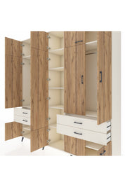 Hyperion Dolap 11 Raflı 4 Çekmeceli 2 Askılı 220x44x243 Aytaşı-Çam/Aytaşı