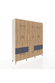 Hyperion Dolap 11 Raflı 4 Çekmeceli 2 Askılı 220x44x243 Aytaşı-Çam/Antrasit