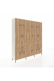 Hyperion Dolap 11 Raflı 4 Çekmeceli 2 Askılı 220x44x243 Aytaşı-Çam/Çam