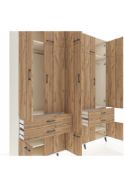 Hyperion Dolap 11 Raflı 4 Çekmeceli 2 Askılı 220x44x243 Aytaşı-Çam/Çam